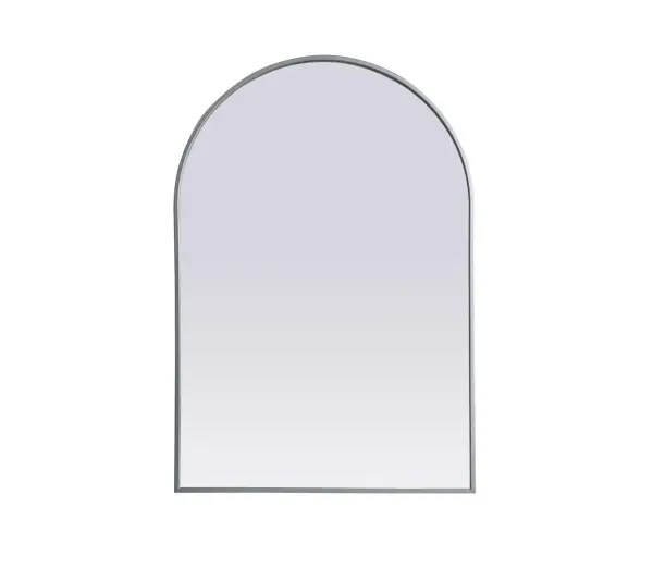 Instantly open up any space in your home with this minimalist wall-mounted mirror. Crafted of metal, this mirror strikes a round silhouette. Its slender, clean-lined frame sports a classic finish, while the glass mirror within features a flat, for a brilliant reflection, letting the light bounce off to expand your space. Designed in an arch shape, this metal-frame mirror showcases in the three available satin finishes in black, brass, or silver. Mount this work of art in any room of your choice for added visual impact. Collection: Ayra Finish: Silver Width: 27.00" Height: 40.00" Length: 40.00" Weight: 19.00 lb Material: iron and MDF Country of Origin: China Manufacturer Warranty: 1 year limited
