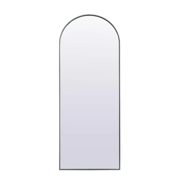 Instantly open up any space in your home with this minimalist floor mounted mirror. Crafted of metal, this mirror strikes a round silhouette. Its slender, clean-lined frame sports a classic finish, while the glass mirror within features a flat, for a brilliant reflection, letting the light bounce off to expand your space. Designed in an arch shape, this metal-frame mirror showcases in the three available satin finishes in black, brass, or silver. Mount this work of art in any room of your choice or lean against the wall for added visual impact. Collection: Ayra Finish: Silver Width: 28.00" Height: 74.00" Length: 74.00" Weight: 38.00 lb Material: iron and MDF Country of Origin: China Manufacturer Warranty: 1 year limited
