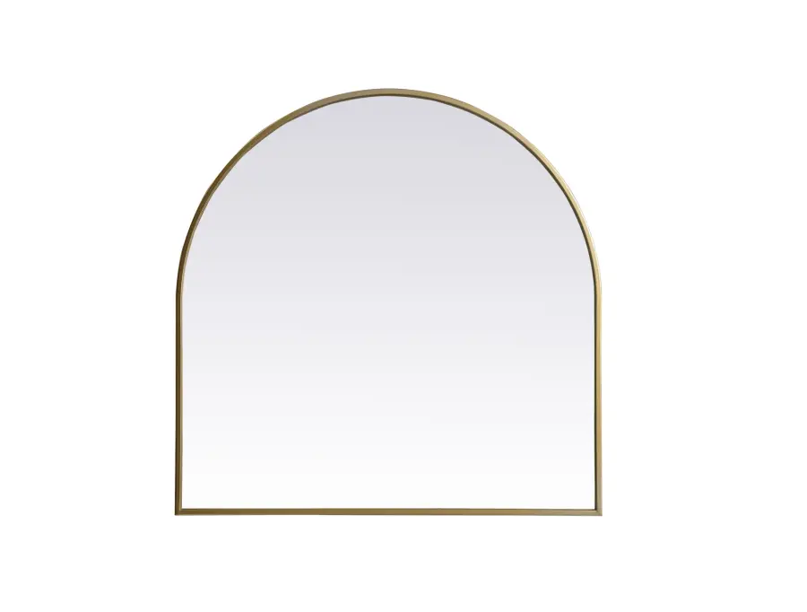 Ayra Round Wall Mirror in Brass - Image 1