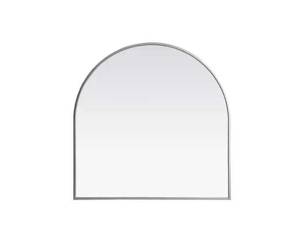 Instantly open up any space in your home with this minimalist wall-mounted mirror. Crafted of metal, this mirror strikes a round silhouette. Its slender, clean-lined frame sports a classic finish, while the glass mirror within features a flat, for a brilliant reflection, letting the light bounce off to expand your space. Designed in an arch shape, this metal-frame mirror showcases in the three available satin finishes in black, brass, or silver. Mount this work of art in any room of your choice for added visual impact. Collection: Ayra Finish: Silver Width: 30.00" Height: 30.00" Length: 30.00" Weight: 16.00 lb Material: iron and MDF Country of Origin: China Manufacturer Warranty: 1 year limited