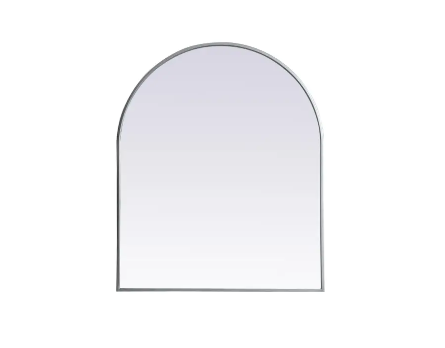Ayra 30" Round Arch Mirror in Silver - Image 1