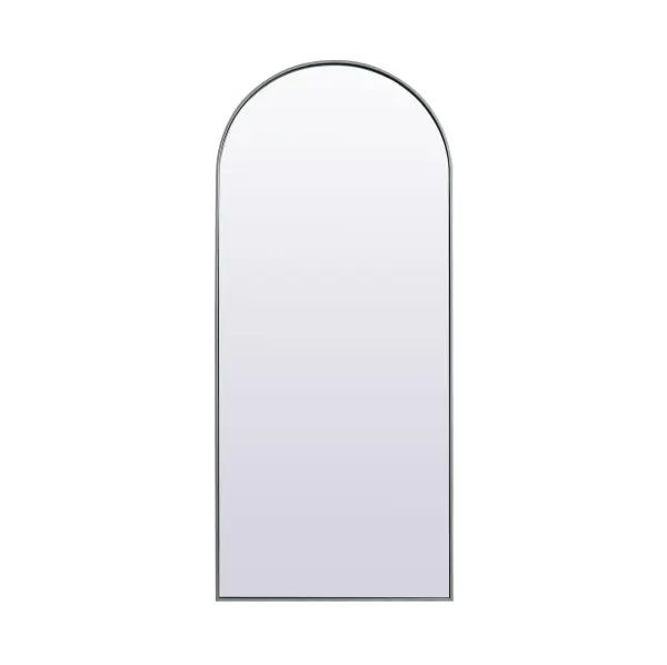 Instantly open up any space in your home with this minimalist floor mounted mirror. Crafted of metal, this mirror strikes a round silhouette. Its slender, clean-lined frame sports a classic finish, while the glass mirror within features a flat, for a brilliant reflection, letting the light bounce off to expand your space. Designed in an arch shape, this metal-frame mirror showcases in the three available satin finishes in black, brass, or silver. Mount this work of art in any room of your choice or lean against the wall for added visual impact. Collection: Ayra Finish: Silver Width: 32.00" Height: 76.00" Length: 76.00" Weight: 44.00 lb Material: iron and MDF Country of Origin: China Manufacturer Warranty: 1 year limited