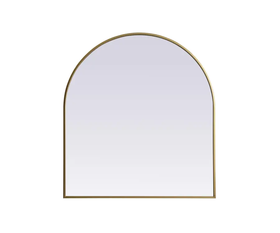 Ayra Round Arch Mirror in Brass - Image 1
