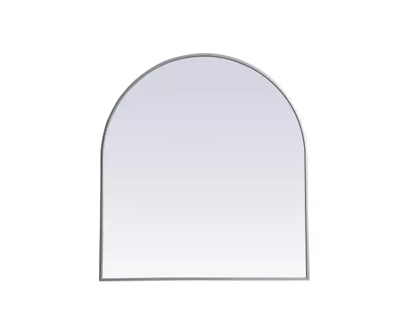 Instantly open up any space in your home with this minimalist wall-mounted mirror. Crafted of metal, this mirror strikes a round silhouette. Its slender, clean-lined frame sports a classic finish, while the glass mirror within features a flat, for a brilliant reflection, letting the light bounce off to expand your space. Designed in an arch shape, this metal-frame mirror showcases in the three available satin finishes in black, brass, or silver. Mount this work of art in any room of your choice for added visual impact. Collection: Ayra Finish: Silver Width: 33.00" Height: 36.00" Length: 36.00" Weight: 21.00 lb Material: iron and MDF Country of Origin: China Manufacturer Warranty: 1 year limited