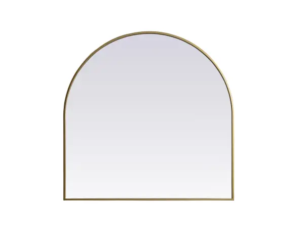 Instantly open up any space in your home with this minimalist wall-mounted mirror. Crafted of metal, this mirror strikes a round silhouette. Its slender, clean-lined frame sports a classic finish, while the glass mirror within features a flat, for a brilliant reflection, letting the light bounce off to expand your space. Designed in an arch shape, this metal-frame mirror showcases in the three available satin finishes in black, brass, or silver. Mount this work of art in any room of your choice for added visual impact. Collection: Ayra Finish: Brass Width: 36.00" Height: 36.00" Length: 36.00" Weight: 22.00 lb Material: iron and MDF Country of Origin: China Manufacturer Warranty: 1 year limited