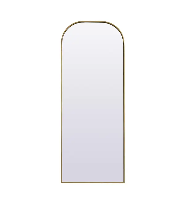 Over the mantel mirror serves an ideal décor on the mantel because it acts as an anchor piece that you can accentuate around with smaller accessories. The reflective qualities of the mirror can also make a space look bigger and brighter since it bounces light coming from your light sources. Designed with square bottom edges and rounded top, this mirror gives an unexpected twist to your typical mirror look. Select from three satin finishes in black, brass, or silver. Collection: Blaire Finish: Brass Width: 28.00" Height: 74.00" Length: 74.00" Weight: 38.00 lb Material: iron and MDF Country of Origin: China Manufacturer Warranty: 1 year limited