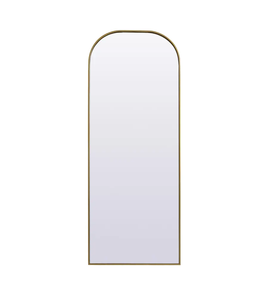 Blaire 28" x 74" Arched Mirror in Brass - Image 1