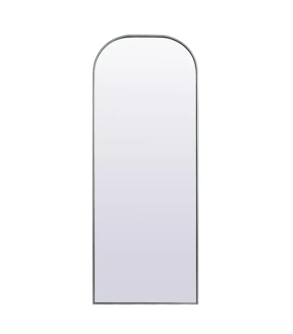 Over the mantel mirror serves an ideal décor on the mantel because it acts as an anchor piece that you can accentuate around with smaller accessories. The reflective qualities of the mirror can also make a space look bigger and brighter since it bounces light coming from your light sources. Designed with square bottom edges and rounded top, this mirror gives an unexpected twist to your typical mirror look. Select from three satin finishes in black, brass, or silver. Collection: Blaire Finish: Silver Width: 28.00" Height: 74.00" Length: 74.00" Weight: 38.00 lb Material: iron and MDF Country of Origin: China Manufacturer Warranty: 1 year limited