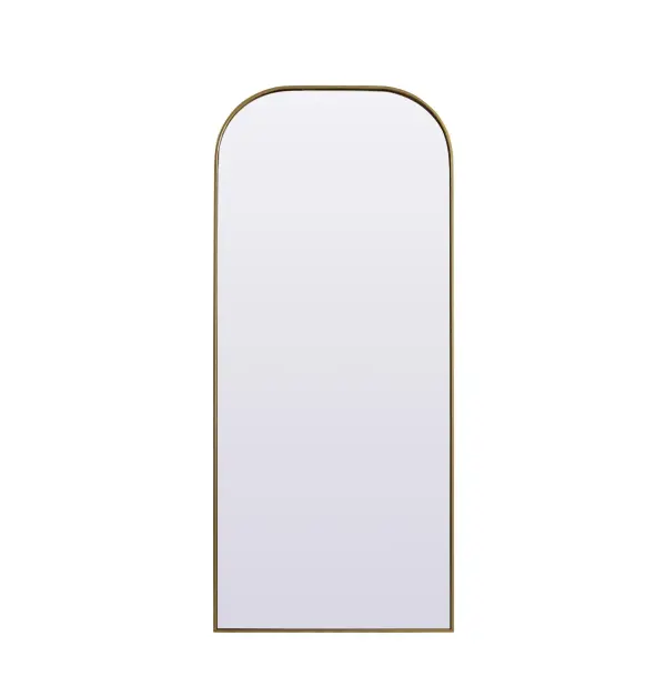 Over the mantel mirror serves an ideal décor on the mantel because it acts as an anchor piece that you can accentuate around with smaller accessories. The reflective qualities of the mirror can also make a space look bigger and brighter since it bounces light coming from your light sources. Designed with square bottom edges and rounded top, this mirror gives an unexpected twist to your typical mirror look. Select from three satin finishes in black, brass, or silver. Collection: Blaire Finish: Brass Width: 32.00" Height: 76.00" Length: 76.00" Weight: 45.00 lb Material: iron and MDF Country of Origin: China Manufacturer Warranty: 1 year limited