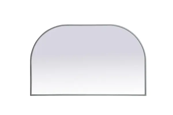 Over the mantel mirror serves an ideal décor on the mantel because it acts as an anchor piece that you can accentuate around with smaller accessories. The reflective qualities of the mirror can also make a space look bigger and brighter since it bounces light coming from your light sources. Designed with square bottom edges and rounded top, this mirror gives an unexpected twist to your typical mirror look. Select from three satin finishes in black, brass, or silver. Collection: Blaire Finish: Silver Width: 39.00" Height: 24.00" Length: 24.00" Weight: 17.00 lb Material: iron and MDF Country of Origin: China Manufacturer Warranty: 1 year limited