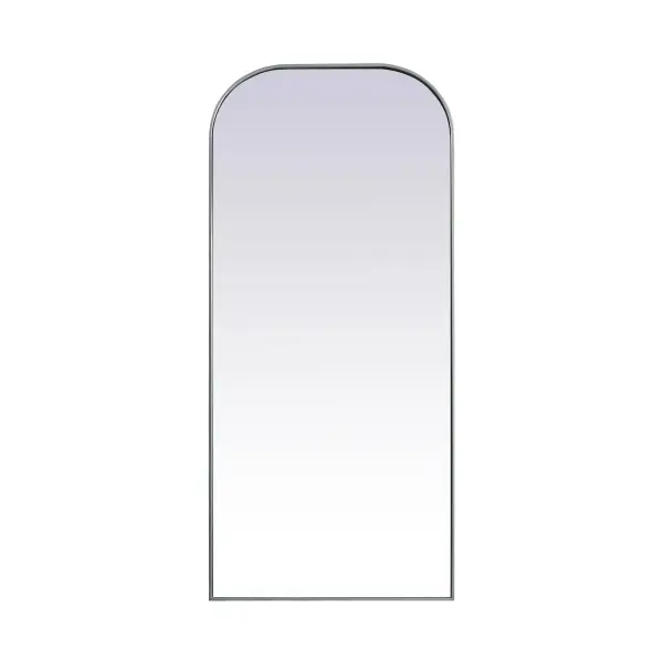 Add a rounded-top full length mirror to your home decor to elevate it to the next level. A full-length mirror is the perfect wall decor choice for any room or living space. This accessory is perfect for adoring full outfits in the full length of your body or providing a full view of yourself in any room, perfect for dressing areas and even bathrooms. Not only does this full-length iron frame large wall mirror provide practical uses, but it also acts as a beautiful addition to any home decor with its sleek, modern design. The mirror can be leaned to the wall, free-standing, or can be installed vertically or horizontally on the wall. Available in three satin finishes: black, brass, and silver. Collection: Blaire Finish: Silver Width: 32.00" Height: 76.00" Length: 76.00" Weight: 48.00 lb Material: iron and MDF Country of Origin: China Manufacturer Warranty: 1 year limited