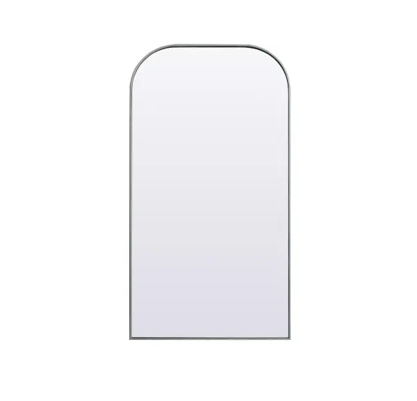Add a rounded-top full length mirror to your home decor to elevate it to the next level. A full-length mirror is the perfect wall decor choice for any room or living space. This accessory is perfect for adoring full outfits in the full length of your body or providing a full view of yourself in any room, perfect for dressing areas and even bathrooms. Not only does this full-length iron frame large wall mirror provide practical uses, but it also acts as a beautiful addition to any home decor with its sleek, modern design. The mirror can be leaned to the wall, free-standing, or can be installed vertically or horizontally on the wall. Available in three satin finishes: black, brass, and silver. Collection: Blaire Finish: Silver Width: 35.00" Height: 66.00" Length: 66.00" Weight: 44.00 lb Material: iron and MDF Country of Origin: China Manufacturer Warranty: 1 year limited