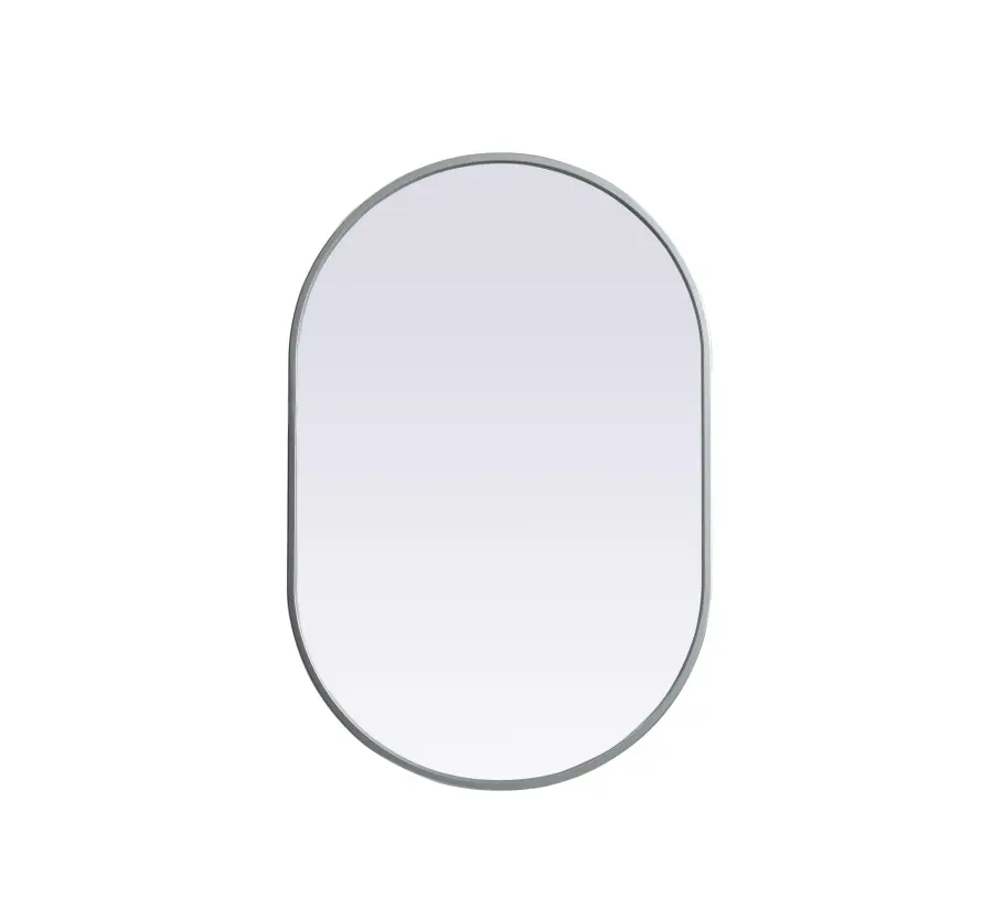 Asha Pill-Shaped Wall Mirror in Silver - Image 1