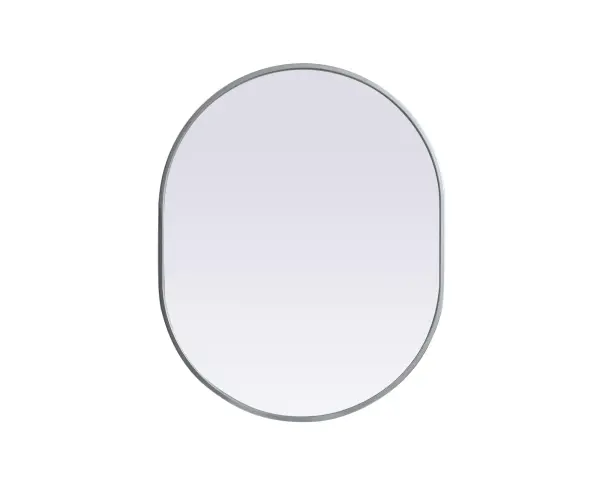 Instantly open up any space in your home with this minimalist wall-mounted mirror. Crafted of metal, this mirror strikes a pill-shaped silhouette. Its slender, clean-lined frame sports a classic finish, while the glass mirror within features a flat, for a brilliant reflection, letting the light bounce off to expand your space. Designed in a pill shape, this metal-frame mirror showcases in the three available satin finishes in black, brass, or silver. Mount this work of art in any room of your choice for added visual impact. Collection: Asha Finish: Silver Width: 24.00" Height: 30.00" Length: 30.00" Weight: 12.00 lb Material: iron and MDF Country of Origin: China Manufacturer Warranty: 1 year limited