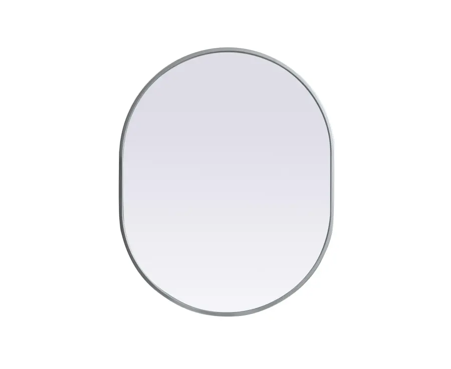 Asha Pill-Shaped Wall Mirror in Silver - Image 1