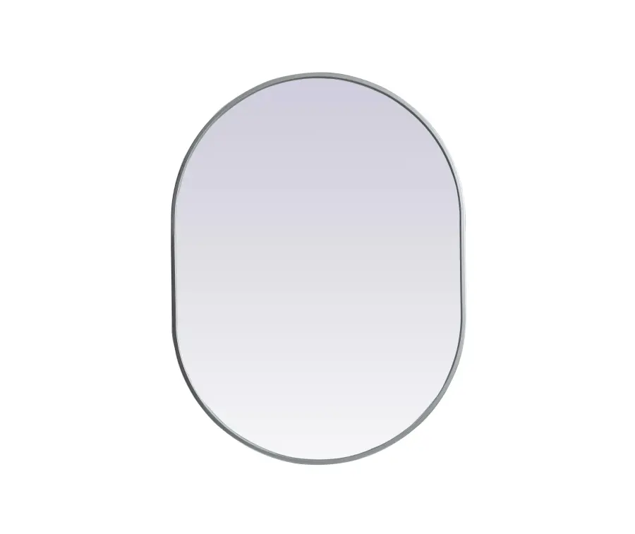 Asha Pill-Shaped Wall Mirror in Silver - Image 1