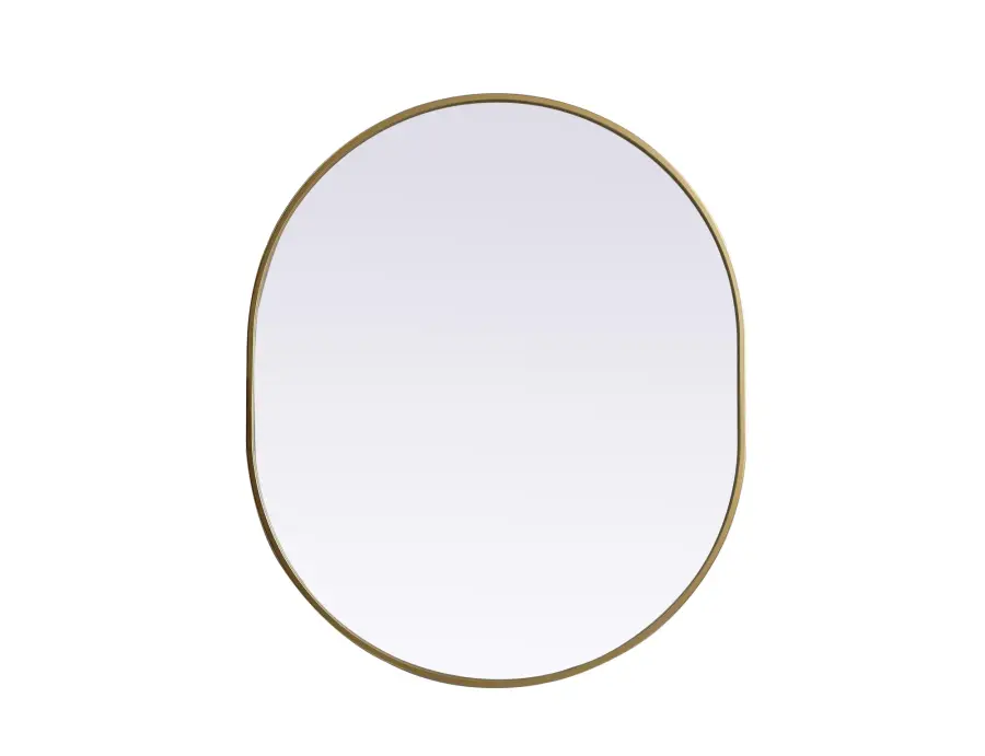 Asha Pill-Shaped Wall Mirror in Brass - Image 1
