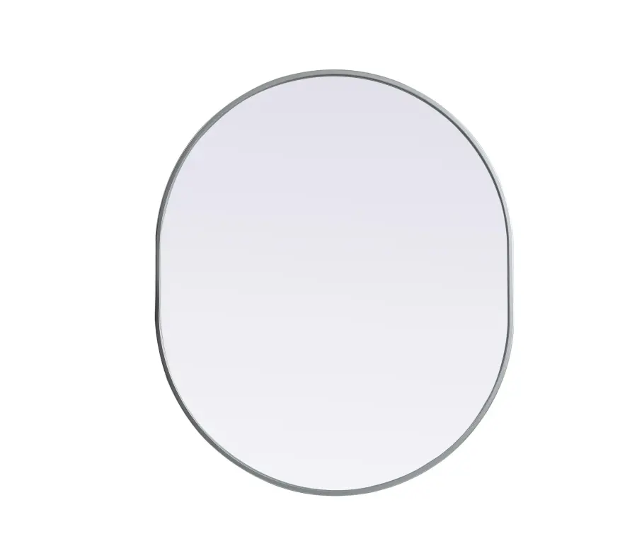 Asha Pill-Shaped Wall Mirror in Silver - Image 1