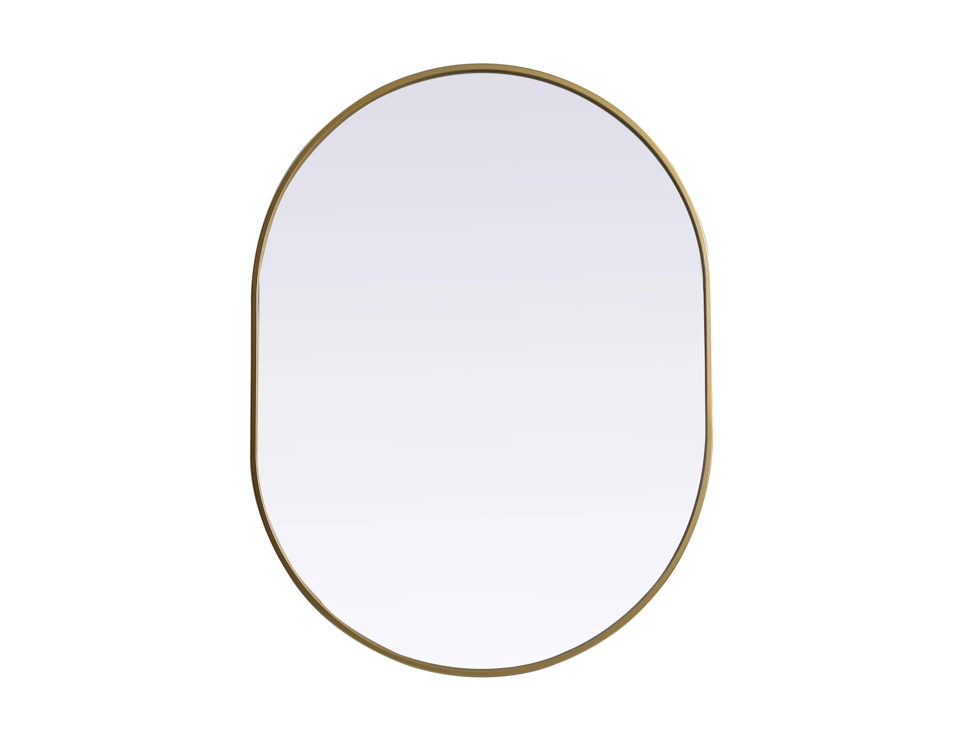 Asha Pill-Shaped Wall Mirror in Brass