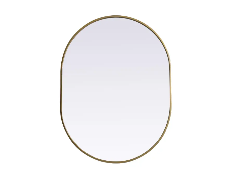 Asha Pill-Shaped Wall Mirror in Brass - Image 1