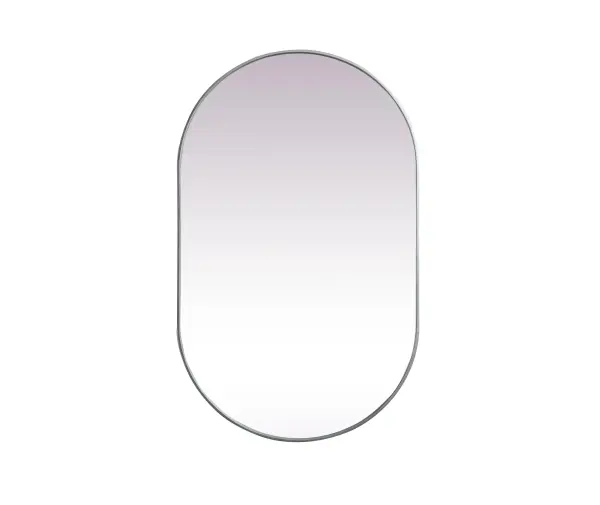 Instantly open up any space in your home with this minimalist wall-mounted mirror. Crafted of metal, this mirror strikes a pill-shaped silhouette. Its slender, clean-lined frame sports a classic finish, while the glass mirror within features a flat, for a brilliant reflection, letting the light bounce off to expand your space. Designed in a pill shape, this metal-frame mirror showcases in the three available satin finishes in black, brass, or silver. Mount this work of art in any room of your choice for added visual impact. Collection: Asha Rooms: living room, entryway, bathroom, office Finish: Silver Width: 1.00" Height: 48.00" Length: 30.00" Weight: 25.00 lb Material: iron and MDF Country of Origin: China Manufacturer Warranty: 1 year limited