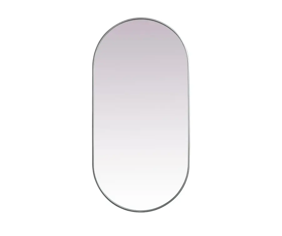 Asha Pill-Shaped Wall Mirror in Silver - Image 1