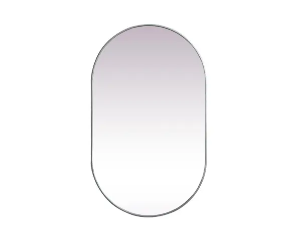 Instantly open up any space in your home with this minimalist wall-mounted mirror. Crafted of metal, this mirror strikes a pill-shaped silhouette. Its slender, clean-lined frame sports a classic finish, while the glass mirror within features a flat, for a brilliant reflection, letting the light bounce off to expand your space. Designed in a pill shape, this metal-frame mirror showcases in the three available satin finishes in black, brass, or silver. Mount this work of art in any room of your choice for added visual impact. Collection: Asha Rooms: living room, entryway, bathroom, office Finish: Silver Width: 1.00" Height: 60.00" Length: 36.00" Weight: 36.00 lb Material: iron and MDF Country of Origin: China Manufacturer Warranty: 1 year limited
