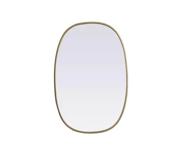 Crafted of metal, this mirror strikes a rounded corner silhouette. Instantly open up any space in your home with this minimalist wall-mounted mirror. Its slender, clean-lined frame sports a classic finish, while the glass mirror within features a flat, for a brilliant reflection, letting the light bounce off to expand your space. Designed in an oblong shape, this metal-frame mirror showcases in the three available satin finishes in black, brass, or silver. Mount this work of art in any room of your choice for added visual impact. Collection: Brynn Finish: Brass Width: 20.00" Height: 30.00" Length: 30.00" Weight: 11.00 lb Material: iron and MDF Country of Origin: China Manufacturer Warranty: 1 year limited