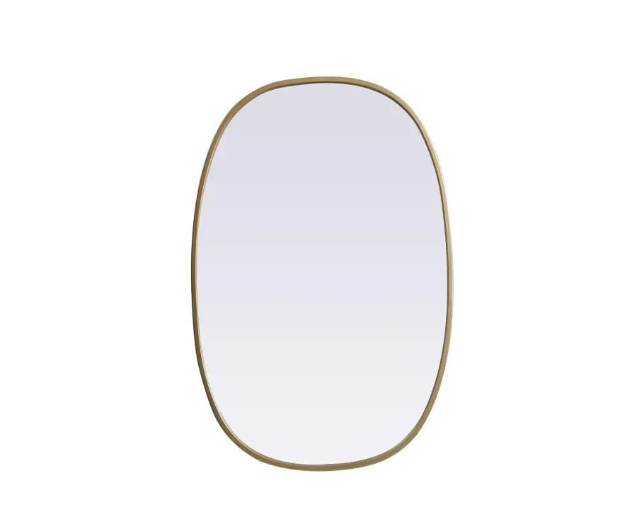 Brynn Rounded Corner Wall Mirror in Brass - Image 1