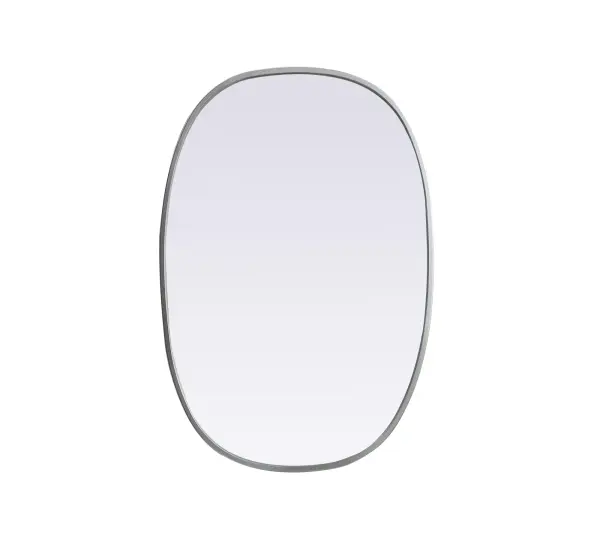 Crafted of metal, this mirror strikes a rounded corner silhouette. Instantly open up any space in your home with this minimalist wall-mounted mirror. Its slender, clean-lined frame sports a classic finish, while the glass mirror within features a flat, for a brilliant reflection, letting the light bounce off to expand your space. Designed in an oblong shape, this metal-frame mirror showcases in the three available satin finishes in black, brass, or silver. Mount this work of art in any room of your choice for added visual impact. Collection: Brynn Finish: Silver Width: 20.00" Height: 30.00" Length: 30.00" Weight: 11.00 lb Material: iron and MDF Country of Origin: China Manufacturer Warranty: 1 year limited