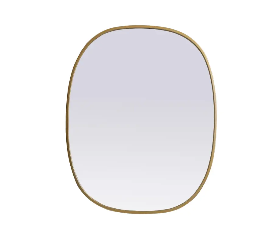 Brynn 24" x 30" Rounded Corner Mirror in Brass - Image 1