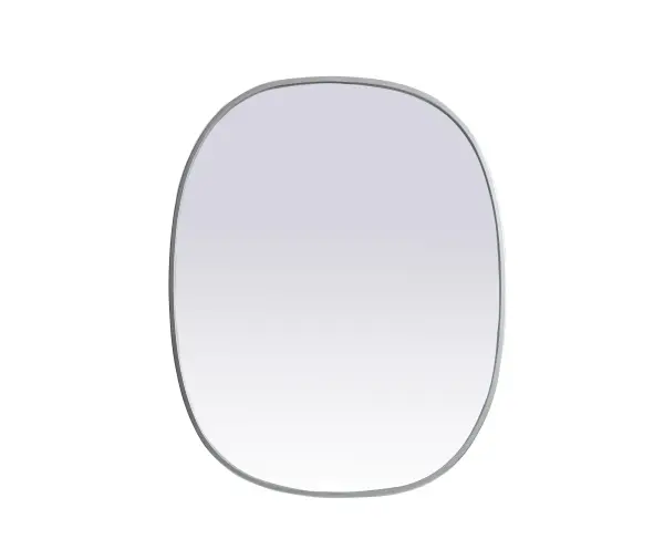 Crafted of metal, this mirror strikes a rounded corner silhouette. Instantly open up any space in your home with this minimalist wall-mounted mirror. Its slender, clean-lined frame sports a classic finish, while the glass mirror within features a flat, for a brilliant reflection, letting the light bounce off to expand your space. Designed in an oblong shape, this metal-frame mirror showcases in the three available satin finishes in black, brass, or silver. Mount this work of art in any room of your choice for added visual impact. Collection: Brynn Finish: Silver Width: 24.00" Height: 30.00" Length: 30.00" Weight: 12.00 lb Material: iron and MDF Country of Origin: China Manufacturer Warranty: 1 year limited