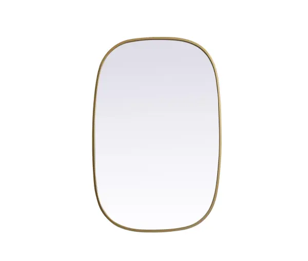 Crafted of metal, this mirror strikes a rounded corner silhouette. Instantly open up any space in your home with this minimalist wall-mounted mirror. Its slender, clean-lined frame sports a classic finish, while the glass mirror within features a flat, for a brilliant reflection, letting the light bounce off to expand your space. Designed in an oblong shape, this metal-frame mirror showcases in the three available satin finishes in black, brass, or silver. Mount this work of art in any room of your choice for added visual impact. Collection: Brynn Finish: Brass Width: 24.00" Height: 36.00" Length: 36.00" Weight: 15.00 lb Material: iron and MDF Country of Origin: China Manufacturer Warranty: 1 year limited