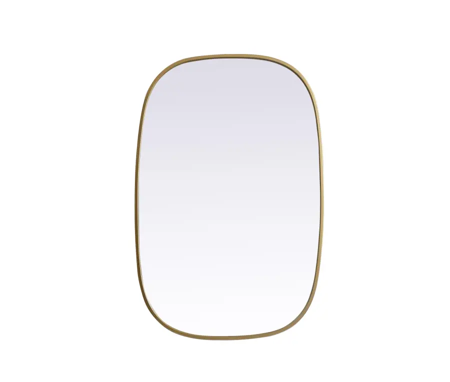 Brynn 24" x 36" Rounded Corner Mirror in Brass - Image 1