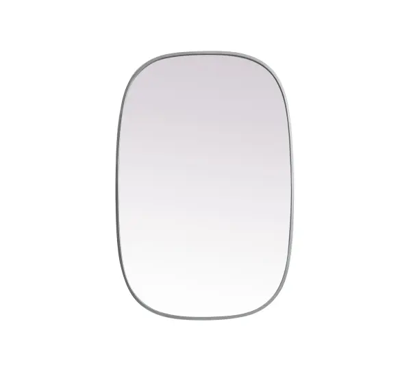 Crafted of metal, this mirror strikes a rounded corner silhouette. Instantly open up any space in your home with this minimalist wall-mounted mirror. Its slender, clean-lined frame sports a classic finish, while the glass mirror within features a flat, for a brilliant reflection, letting the light bounce off to expand your space. Designed in an oblong shape, this metal-frame mirror showcases in the three available satin finishes in black, brass, or silver. Mount this work of art in any room of your choice for added visual impact. Collection: Brynn Finish: Silver Width: 24.00" Height: 36.00" Length: 36.00" Weight: 15.00 lb Material: iron and MDF Country of Origin: China Manufacturer Warranty: 1 year limited