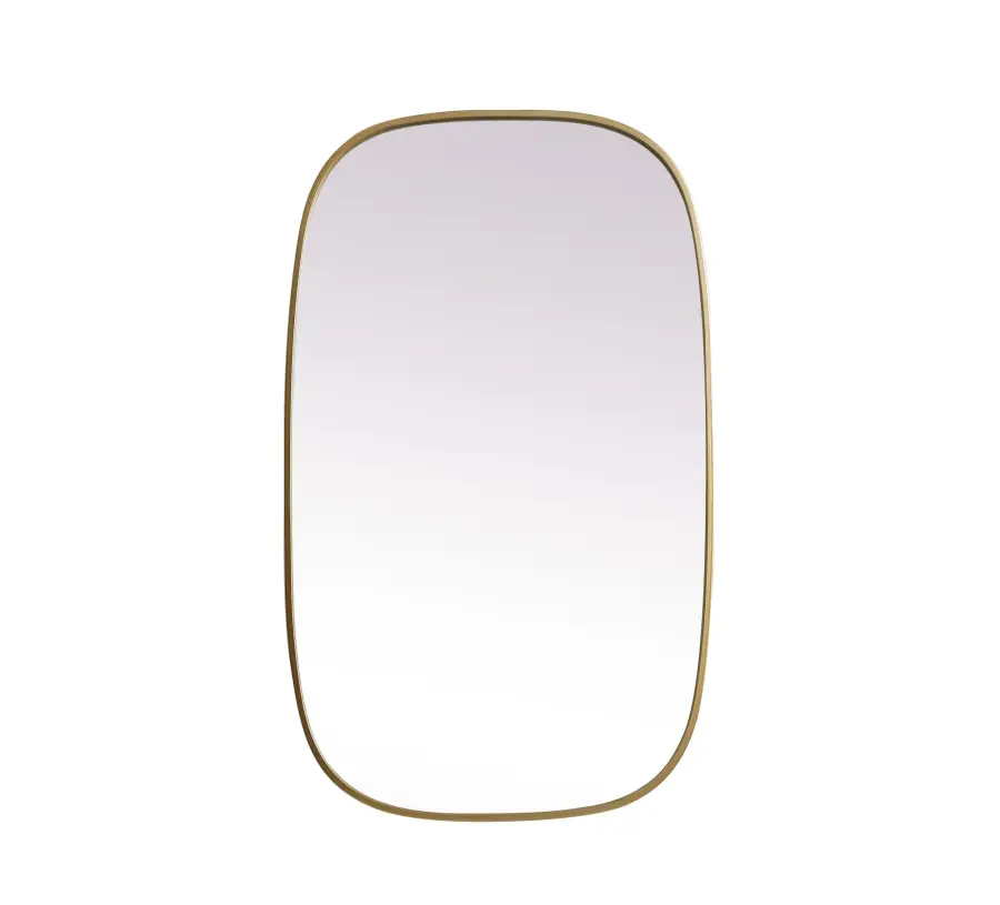 Brynn 24" x 40" Rounded Corner Mirror in Brass - Image 1