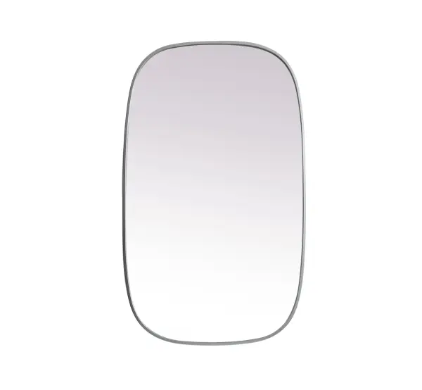 Crafted of metal, this mirror strikes a rounded corner silhouette. Instantly open up any space in your home with this minimalist wall-mounted mirror. Its slender, clean-lined frame sports a classic finish, while the glass mirror within features a flat, for a brilliant reflection, letting the light bounce off to expand your space. Designed in an oblong shape, this metal-frame mirror showcases in the three available satin finishes in black, brass, or silver. Mount this work of art in any room of your choice for added visual impact. Collection: Brynn Finish: Silver Width: 24.00" Height: 40.00" Length: 40.00" Weight: 17.00 lb Material: iron and MDF Country of Origin: China Manufacturer Warranty: 1 year limited