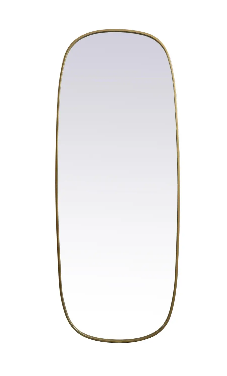 Brynn 24" x 60" Rounded Corner Mirror in Brass - Image 1
