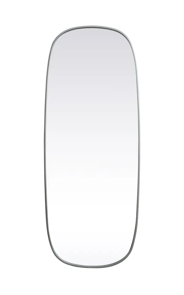 Crafted of metal, this mirror strikes a rounded corner silhouette. Instantly open up any space in your home with this minimalist wall-mounted mirror. Its slender, clean-lined frame sports a classic finish, while the glass mirror within features a flat, for a brilliant reflection, letting the light bounce off to expand your space. Designed in an oblong shape, this metal-frame mirror showcases in the three available satin finishes in black, brass, or silver. Mount this work of art in any room of your choice for added visual impact. Collection: Brynn Rooms: living room, entryway, bathroom, office Finish: Silver Width: 1.00" Height: 60.00" Length: 24.00" Weight: 26.00 lb Material: iron and MDF Country of Origin: China Manufacturer Warranty: 1 year limited