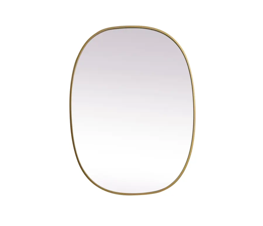 Brynn Rounded Corner Mirror in Brass - Image 1