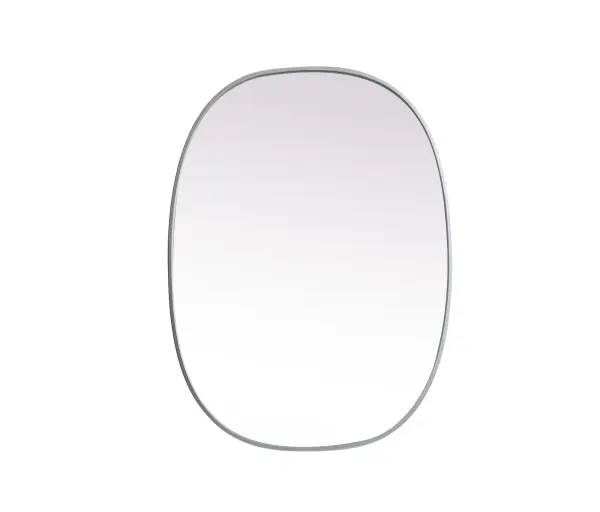Crafted of metal, this mirror strikes a rounded corner silhouette. Instantly open up any space in your home with this minimalist wall-mounted mirror. Its slender, clean-lined frame sports a classic finish, while the glass mirror within features a flat, for a brilliant reflection, letting the light bounce off to expand your space. Designed in an oblong shape, this metal-frame mirror showcases in the three available satin finishes in black, brass, or silver. Mount this work of art in any room of your choice for added visual impact. Collection: Brynn Finish: Silver Width: 27.00" Height: 36.00" Length: 36.00" Weight: 16.00 lb Material: iron and MDF Country of Origin: China Manufacturer Warranty: 1 year limited