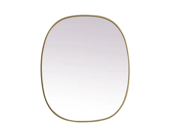 Crafted of metal, this mirror strikes a rounded corner silhouette. Instantly open up any space in your home with this minimalist wall-mounted mirror. Its slender, clean-lined frame sports a classic finish, while the glass mirror within features a flat, for a brilliant reflection, letting the light bounce off to expand your space. Designed in an oblong shape, this metal-frame mirror showcases in the three available satin finishes in black, brass, or silver. Mount this work of art in any room of your choice for added visual impact. Collection: Brynn Finish: Brass Width: 30.00" Height: 36.00" Length: 36.00" Weight: 18.00 lb Material: iron and MDF Country of Origin: China Manufacturer Warranty: 1 year limited