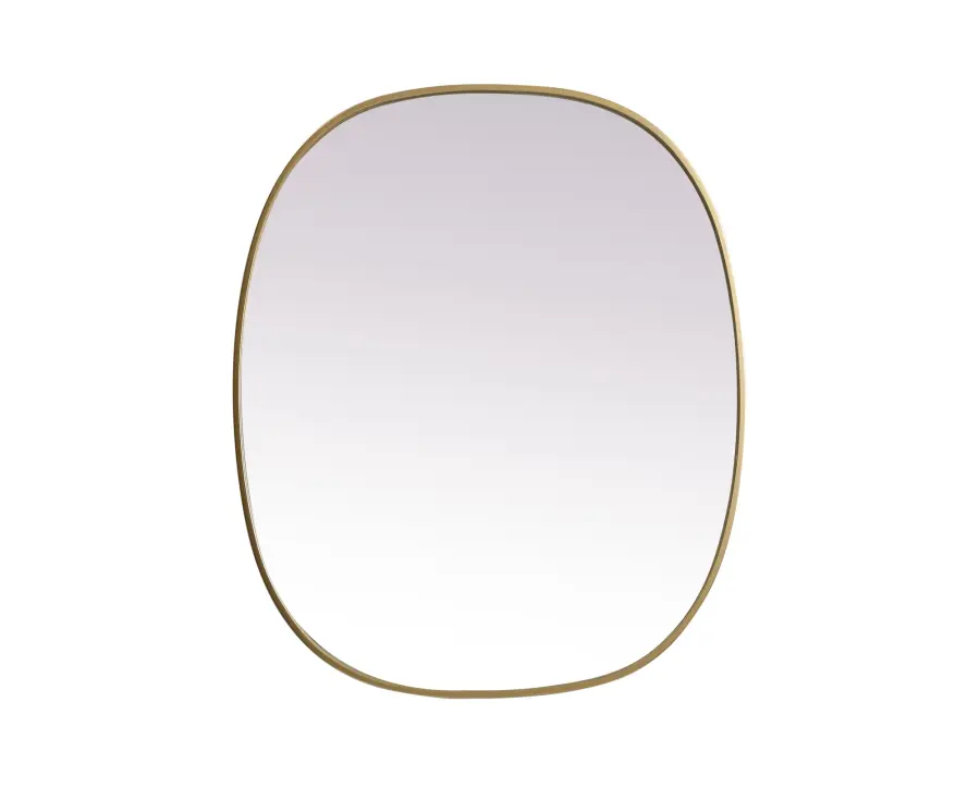 Brynn Rounded Corner Mirror in Brass - Image 1