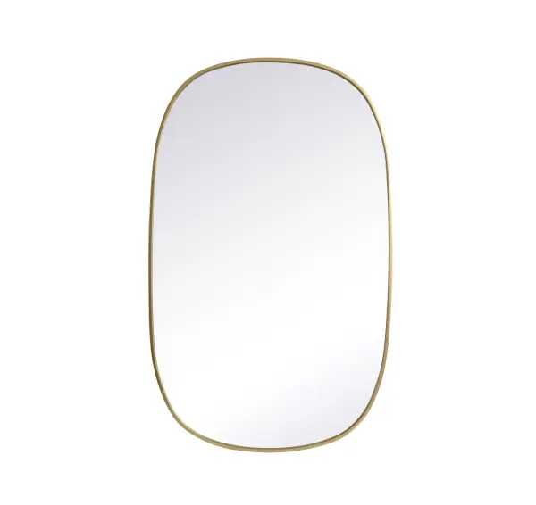 Crafted of metal, this mirror strikes a rounded corner silhouette. Instantly open up any space in your home with this minimalist wall-mounted mirror. Its slender, clean-lined frame sports a classic finish, while the glass mirror within features a flat, for a brilliant reflection, letting the light bounce off to expand your space. Designed in an oblong shape, this metal-frame mirror showcases in the three available satin finishes in black, brass, or silver. Mount this work of art in any room of your choice for added visual impact. Collection: Brynn Rooms: living room, entryway, bathroom, office Finish: Brass Width: 1.00" Height: 48.00" Length: 30.00" Weight: 25.00 lb Material: iron and MDF Country of Origin: China Manufacturer Warranty: 1 year limited