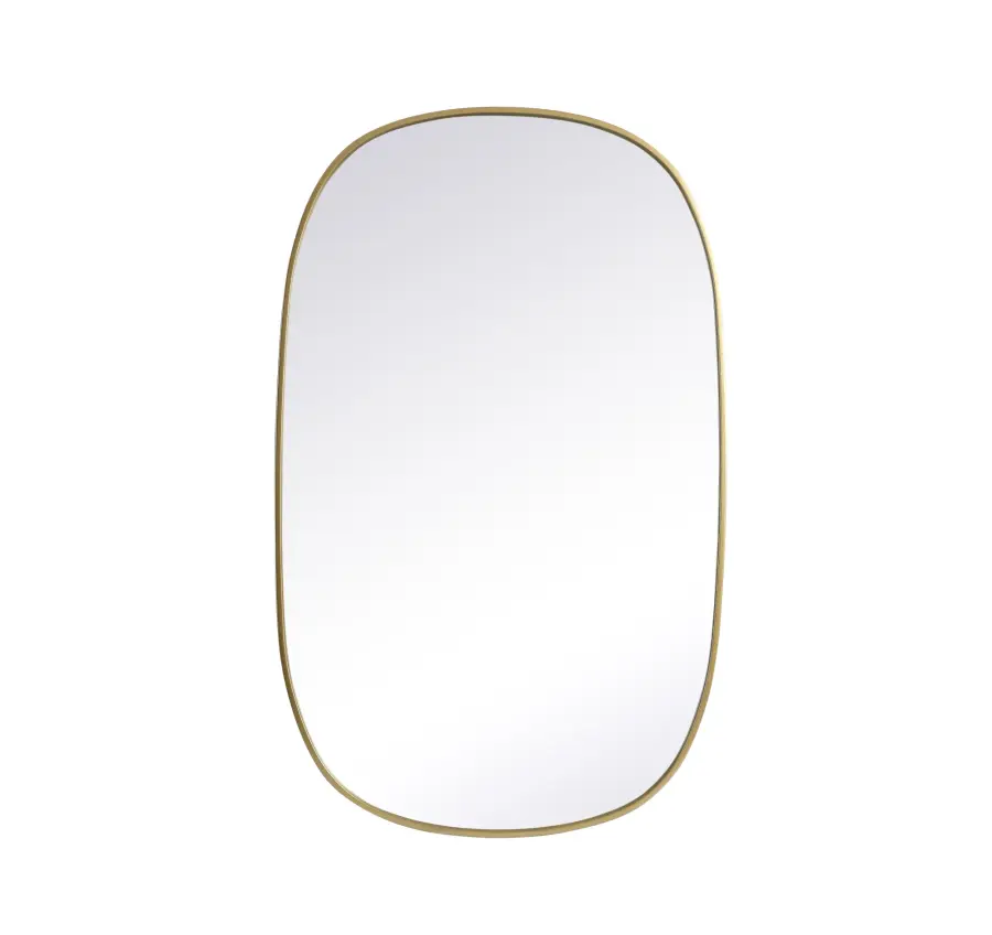 Brynn Rounded Corner Mirror in Brass - Image 1