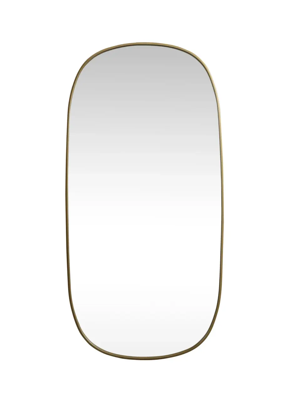 Brynn Rounded Corner Mirror in Brass - Image 1