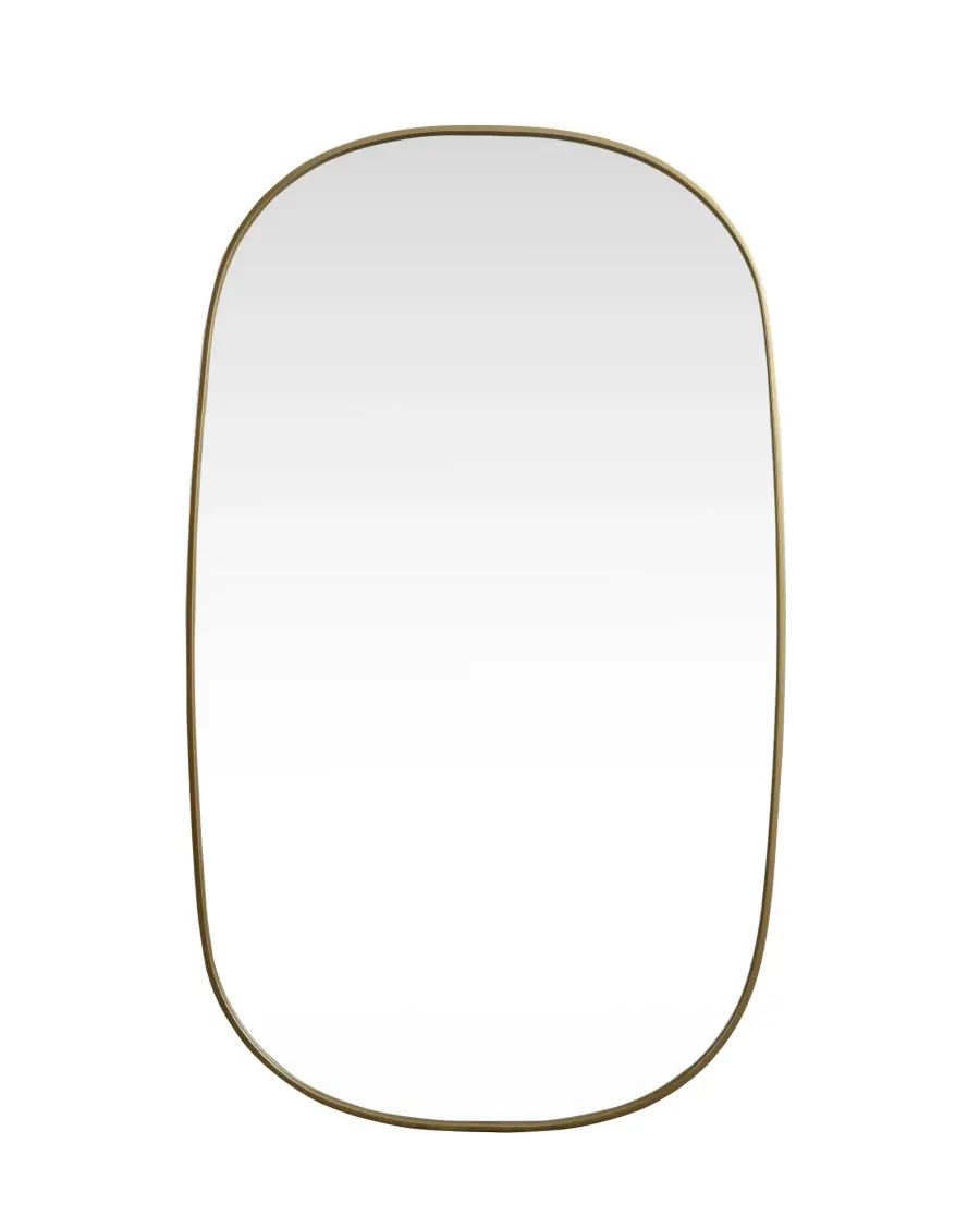 Brynn 36" x 60" Rounded Corner Mirror in Brass - Image 1