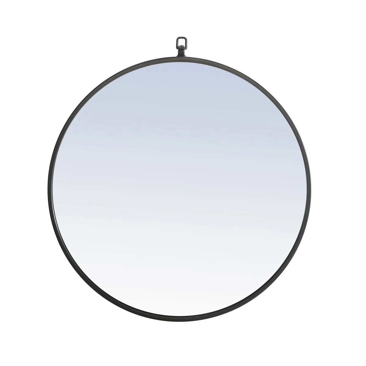 Rowan 24" Round Mirror in Black