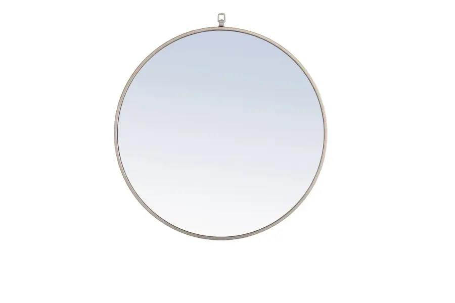 Rowan Round Mirror in Silver