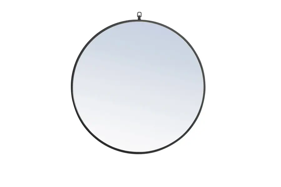 Rowan Round Mirror in Black